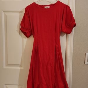 Red midi dress